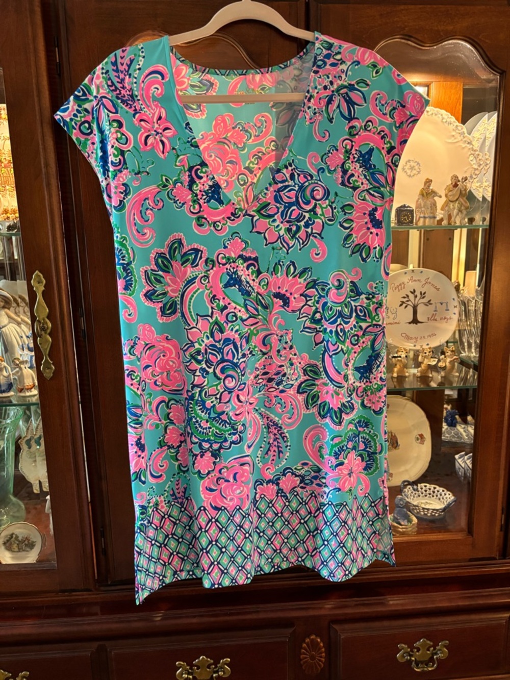 Lilly Pulitzer Talli Cover up in Blue Horizon Jungle Sunrise~S